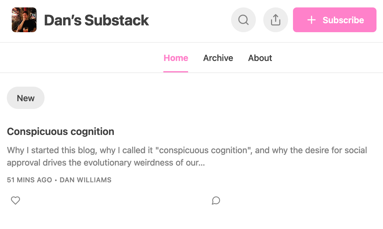 New Blog at ‘Conspicuous Cognition’ – Dan Williams Philosophy
